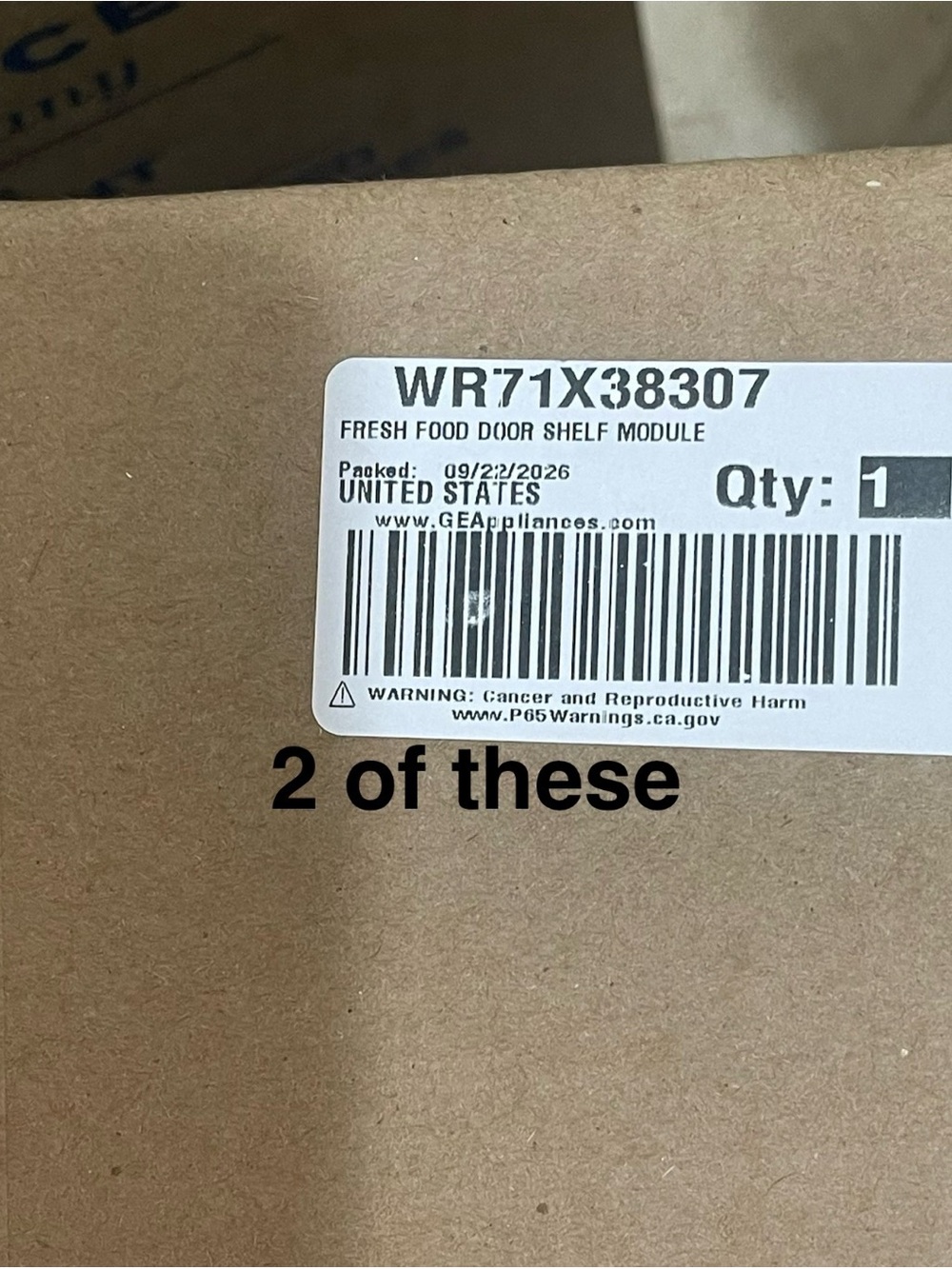 Genuine GE WR71X38307 Refrigerator Fresh Food Door Shelf Module NEW OEM NIB
